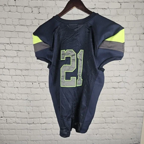 Seattle Seahawks #21 Youth Small Jersey Blue Green Kids Football NFL Style - Picture 4 of 7